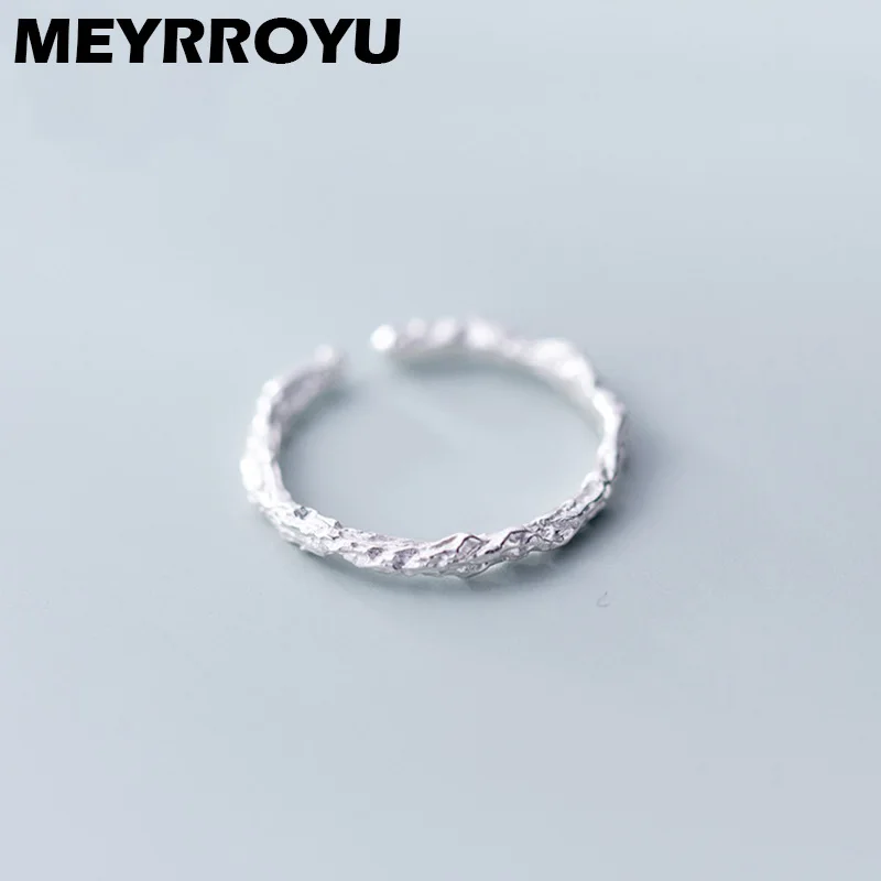 

Женское Открытое кольцо MEYRROYU, необычное тонкое кольцо из стерлингового серебра 925 пробы, универсальное Ювелирное Украшение в стиле ретро