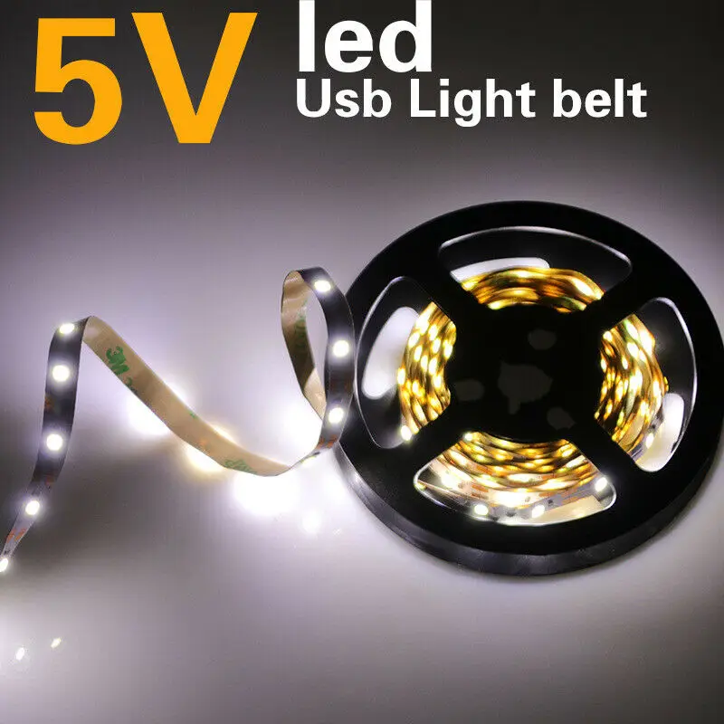 5V USB LED Light with SMD 2835 DC LED Light Flexible 50CM 1M 2M 3M 4M 5M White Warm Color for TV Background Lighting Night Light