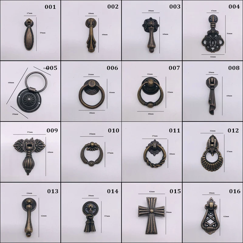 Винтаж круглое кольцо мебель дверная ручка для двери из цинкового сплава