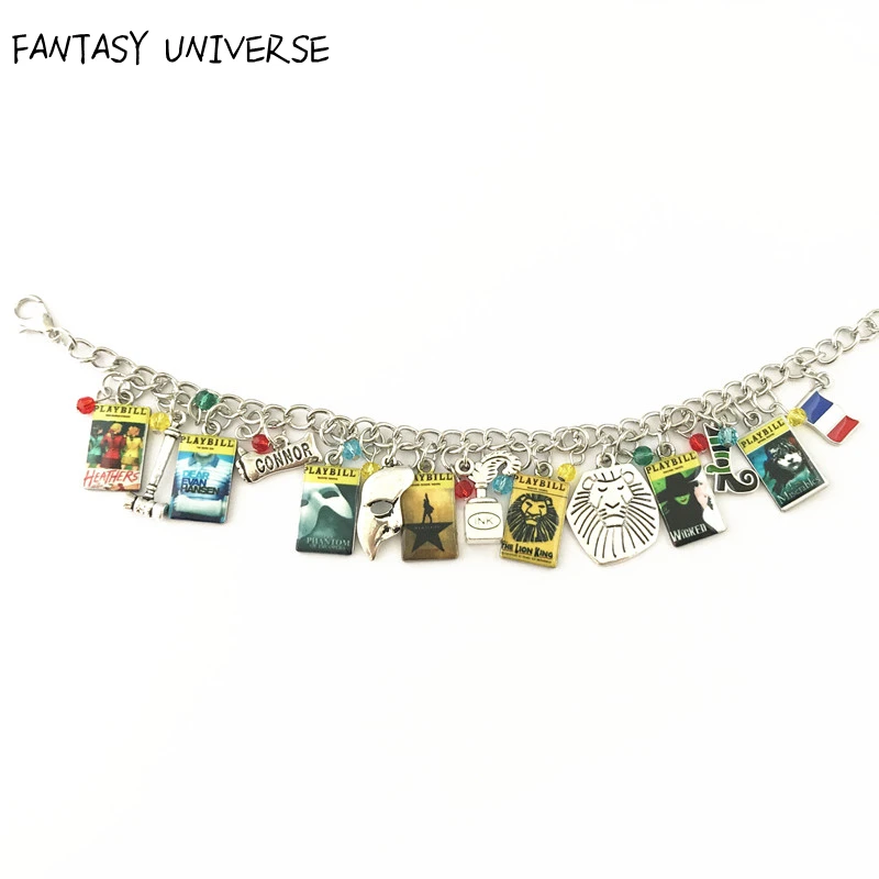 

Браслет с подвесками из цинкового сплава с изображением фантазийной Вселенной Бродвея короля льва/лес мерсериалов/дорогой Эван Хансен, ори...