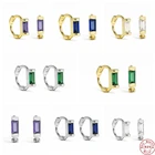 Женские серьги-кольца CANNER из стерлингового серебра 925 пробы с цветной квадратной закрепкой из циркония, 6 мм