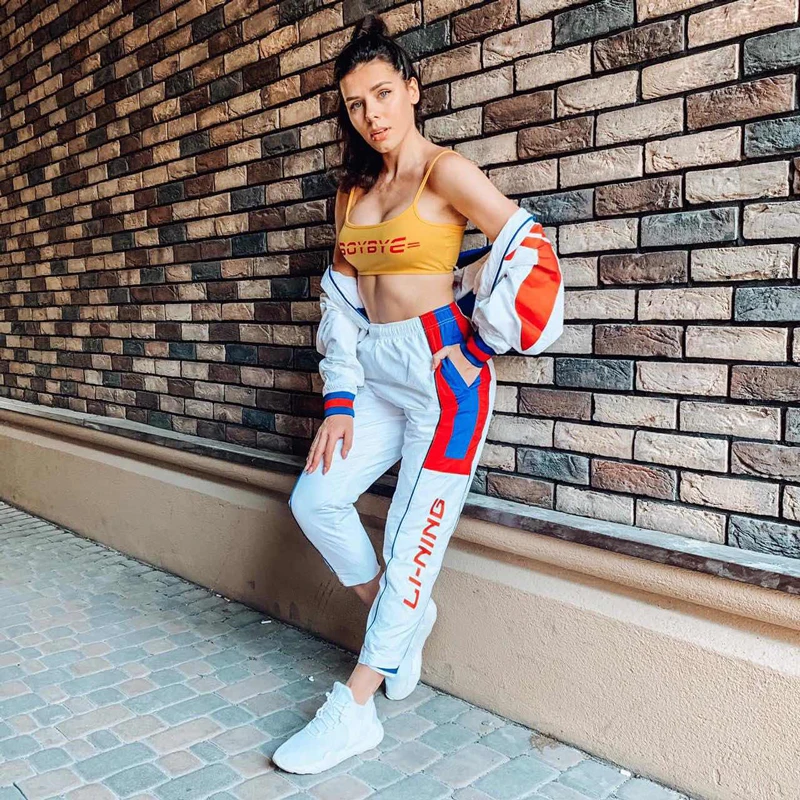Li-Ning мужские PFW трендовые китайские LI-NING спортивные штаны с подкладкой из нейлона и полиэстера, удобные спортивные брюки AKXP021 MKY497