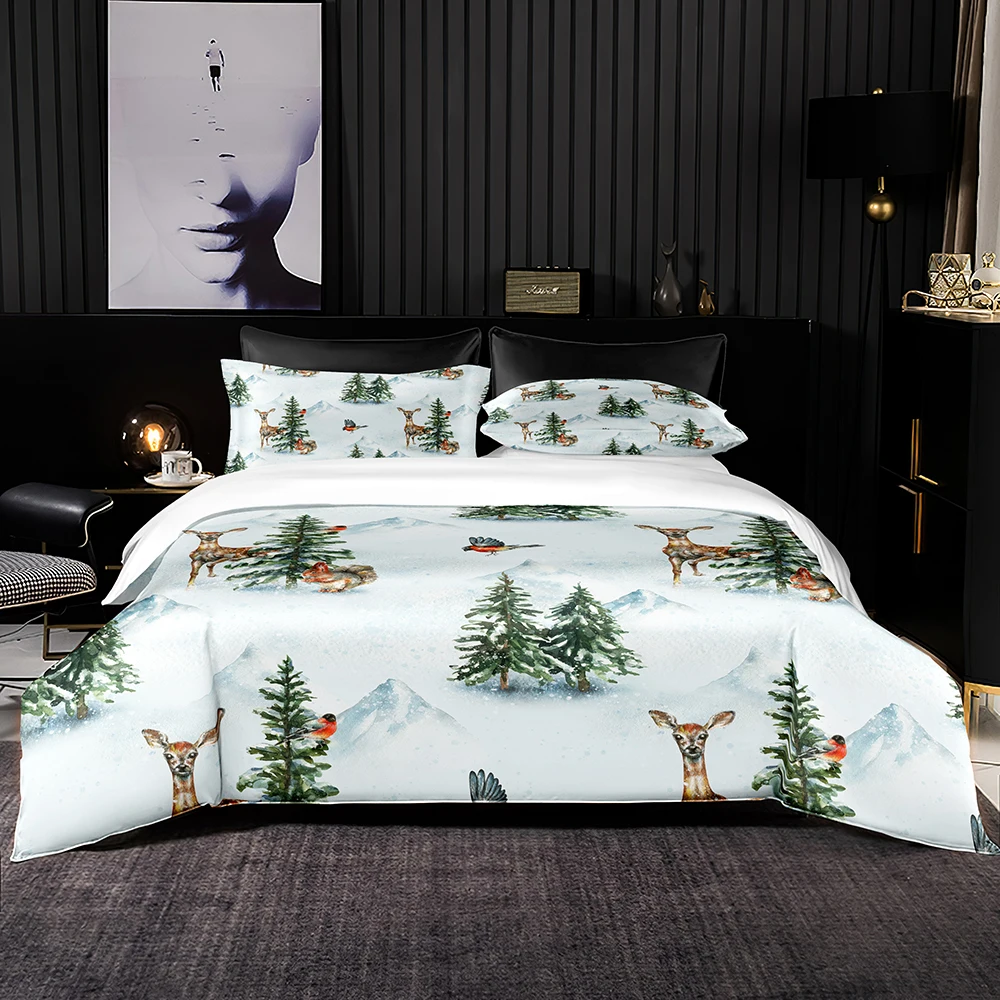 Семейный комплект постельного белья в скандинавском стиле пододеяльник 3D