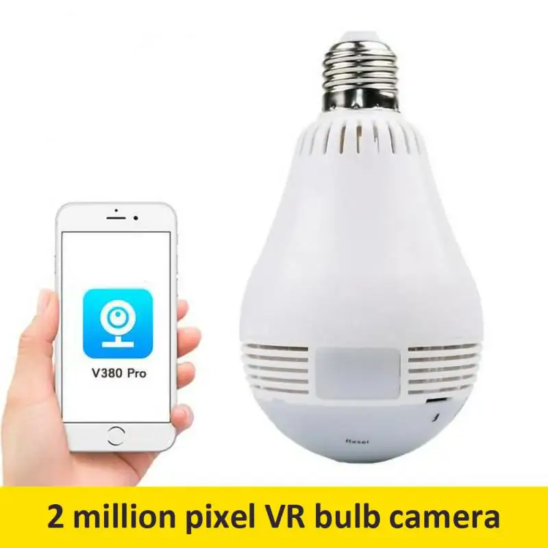 

Панорамная видеокамера с лампочсветильник HD 360 °, Wi-Fi, автослежение, E27