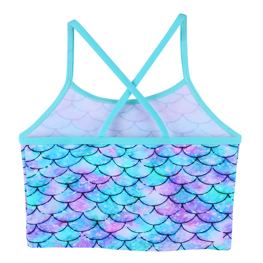BAOHULU Children's Swimwear Bikini Set for Girls Long Sleeve Sun Suit Cyan Scale Swimsuit Kids  Toddler Bathing Suit Beachwear