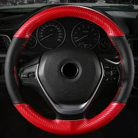 anti slip car auto steering wheel cover 38cm carbon fiber diy sewing with needle thread steering wheel decoration accessories