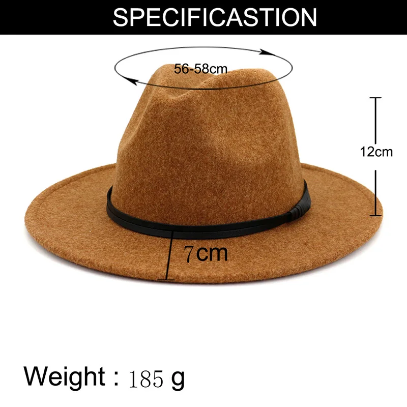 Шерстяная шляпа FS с широкими полями для мужчин и женщин винтажная церковная