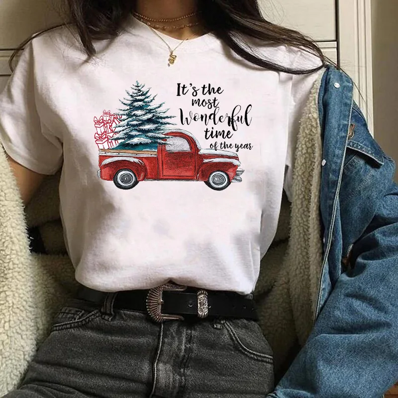 

christmas tree tshirt plus size women gothic tops print merry christmas tee girl streetwear graphic top woman clothes 90s