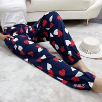 summer cotton printing women pajama bottoms elastic waist ankle length pants sleep wear for women lounge wear closing pants