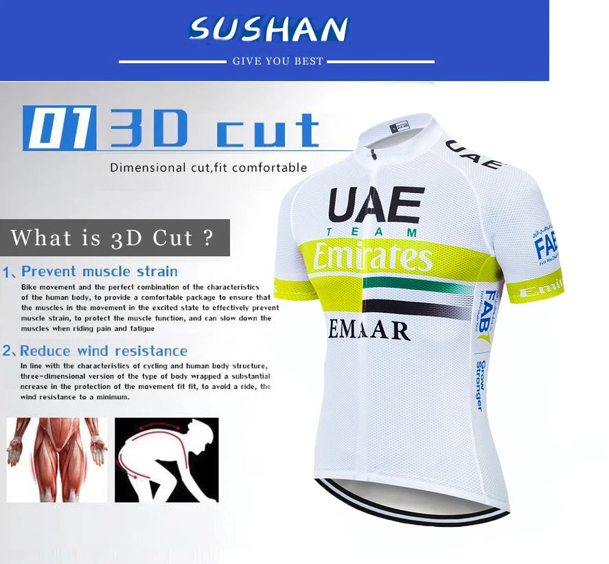 UAE team riding jerseys cycling wear quick-drying clothes bib gel suit clothing Jersey sportswear