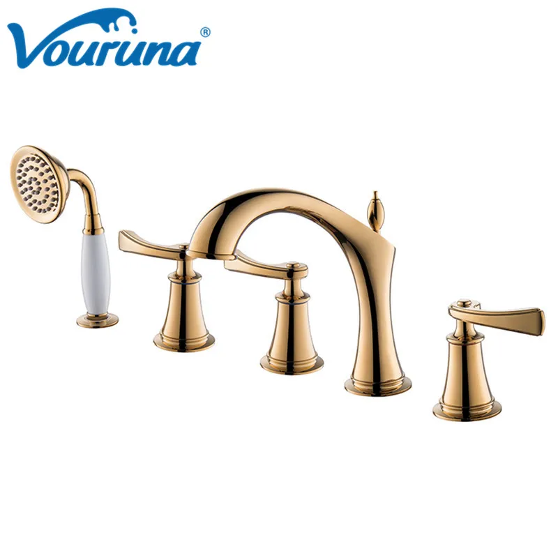 Vouruna Роскошный домашний декор розовое золото 5 шт. кран для ванны наполнитель