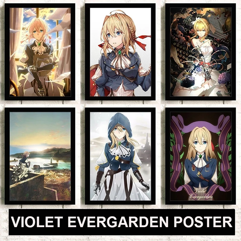 Фиолетовый постер Evergarden четкое изображение настенные фотографии высокое