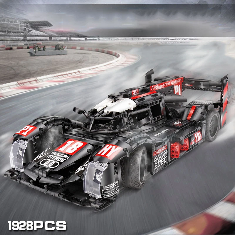 1908 шт RC Technic Audi R18 супер гонщики Спорт гоночный автомобиль строительные блоки