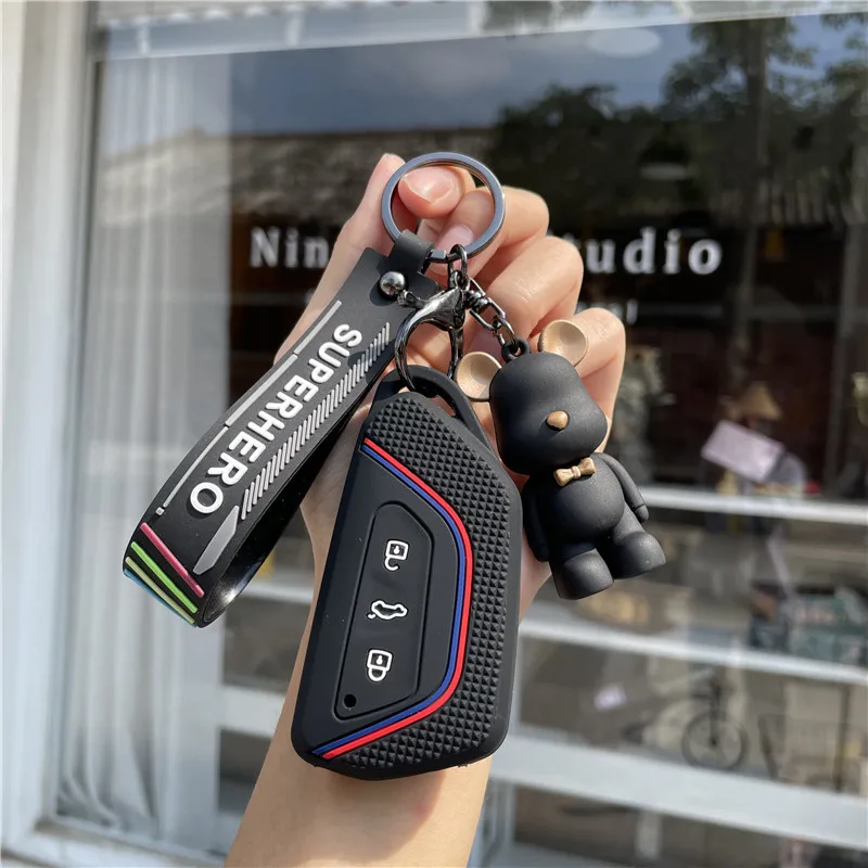 

Free Shipping New Cartoon Car Key Cover For Volkswagen Golf 8 Landing id6 id4 Tourang X Smart Key Protective Shell