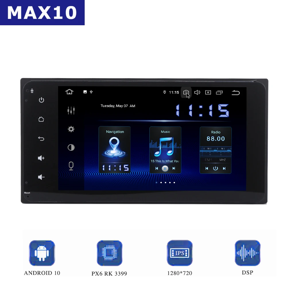 Dasaita 2 din Android10.0 Универсальное автомобильное радио для Toyota Corolla Camry Prado RAV4 Highlander Yaris