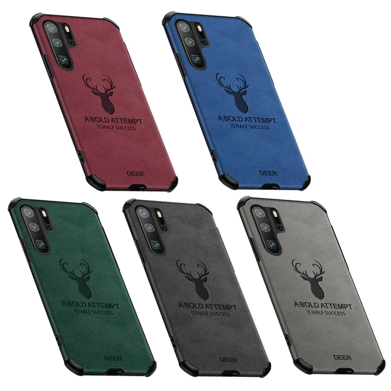 

100x Deer Leather Case For Huawei P30 P40 Lite P20 Mate 20 30 Pro Nova 4 5i 6 SE Honor 20 Pro 30S 8X 9X 10i 20i Shockproof Cover
