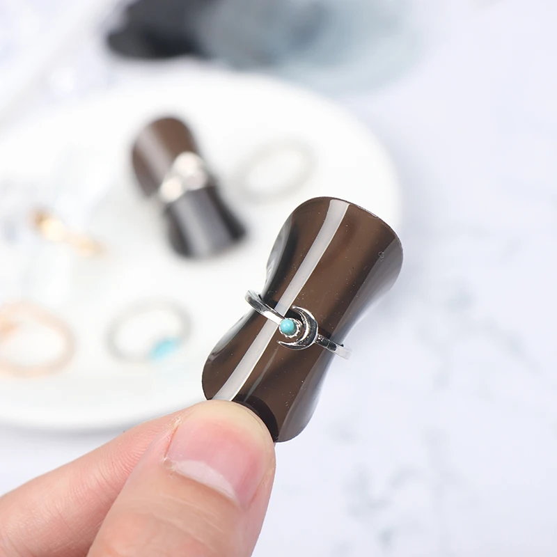 

10 шт./лот, черный прозрачный держатель для колец, витрина для колец, органайзер для ювелирных изделий, подставки