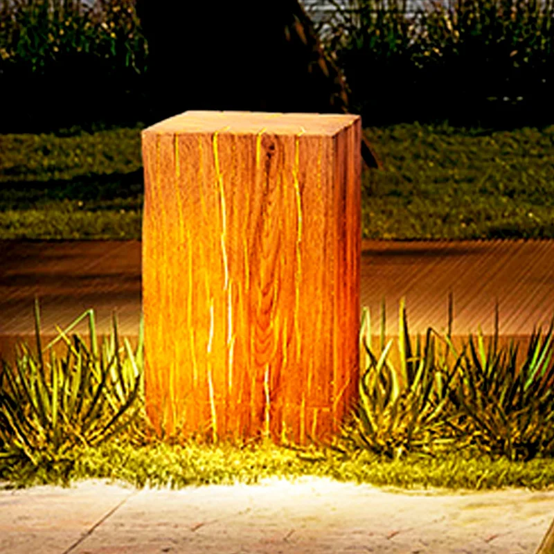 

Square Tree Stump Light Villa Courtyard Backyard Garden Decorative Light Square Park Real Estate Resort Landscape Lamp