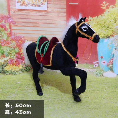 Simulated animal horse model pony furnishings Children's toy desktop white doll Ornament | Дом и сад