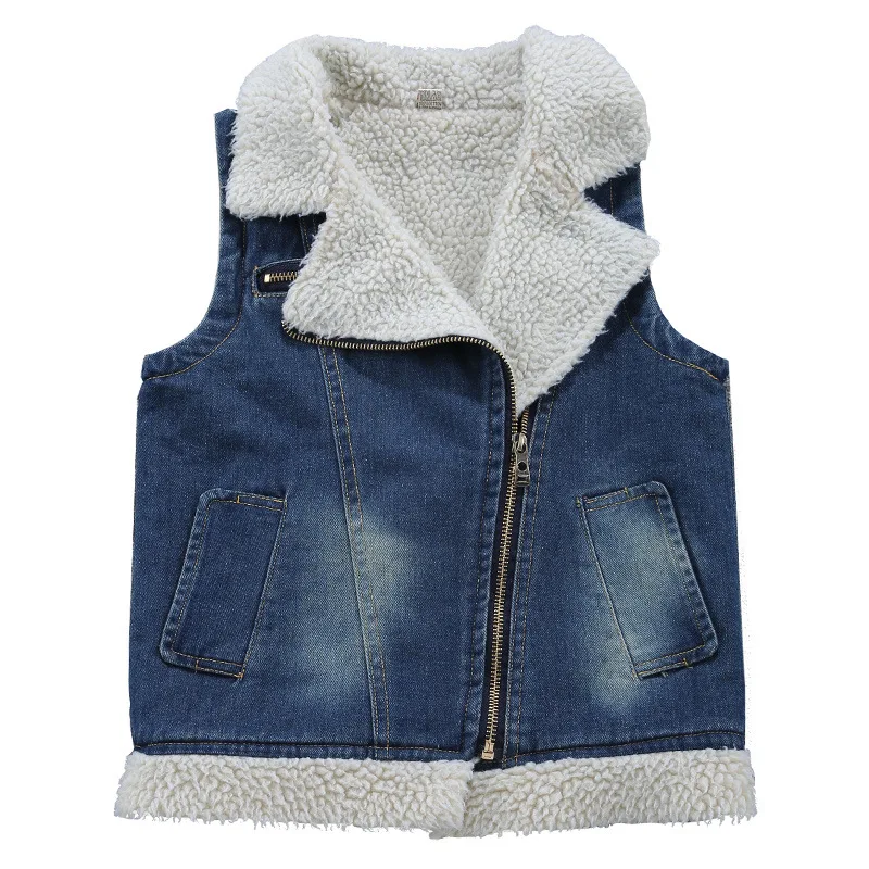 Новый детский джинсовый жилет для мальчиков сезон зима осень стильный с дырками