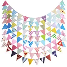 12 Flag Gold Silver Banner Garland DIY Glitter Bunting Paper Birthday Banner for Home Event Party Wedding Party Decoration
