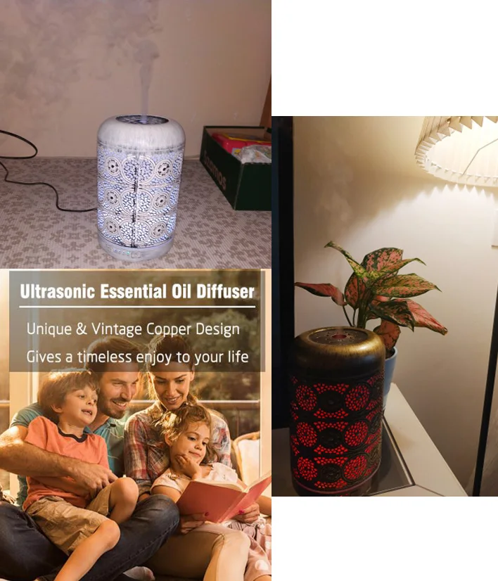 Металлические диффузоры эфирного масла 260 мл ароматерапия аромадиффузор 7 цветов