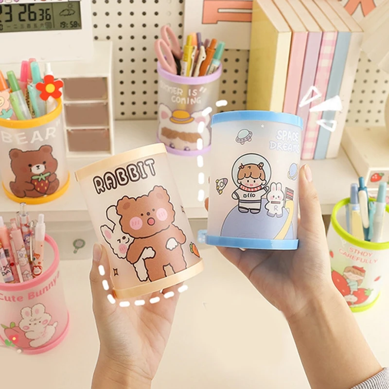 

594F Large Capacity Pen Cup Paint Brush Holder Makeup Brush Storage Holder Gift Stationery Supplies for Boys Girls Students