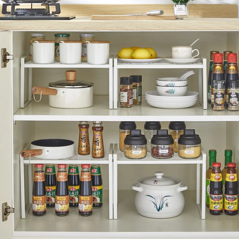 

1 Pcs Kitchen Accessories Storage Cabinet Shelves Organizer Multi Layer Iron Rack For Desk Bathroom Finishing Seasoning Supplies