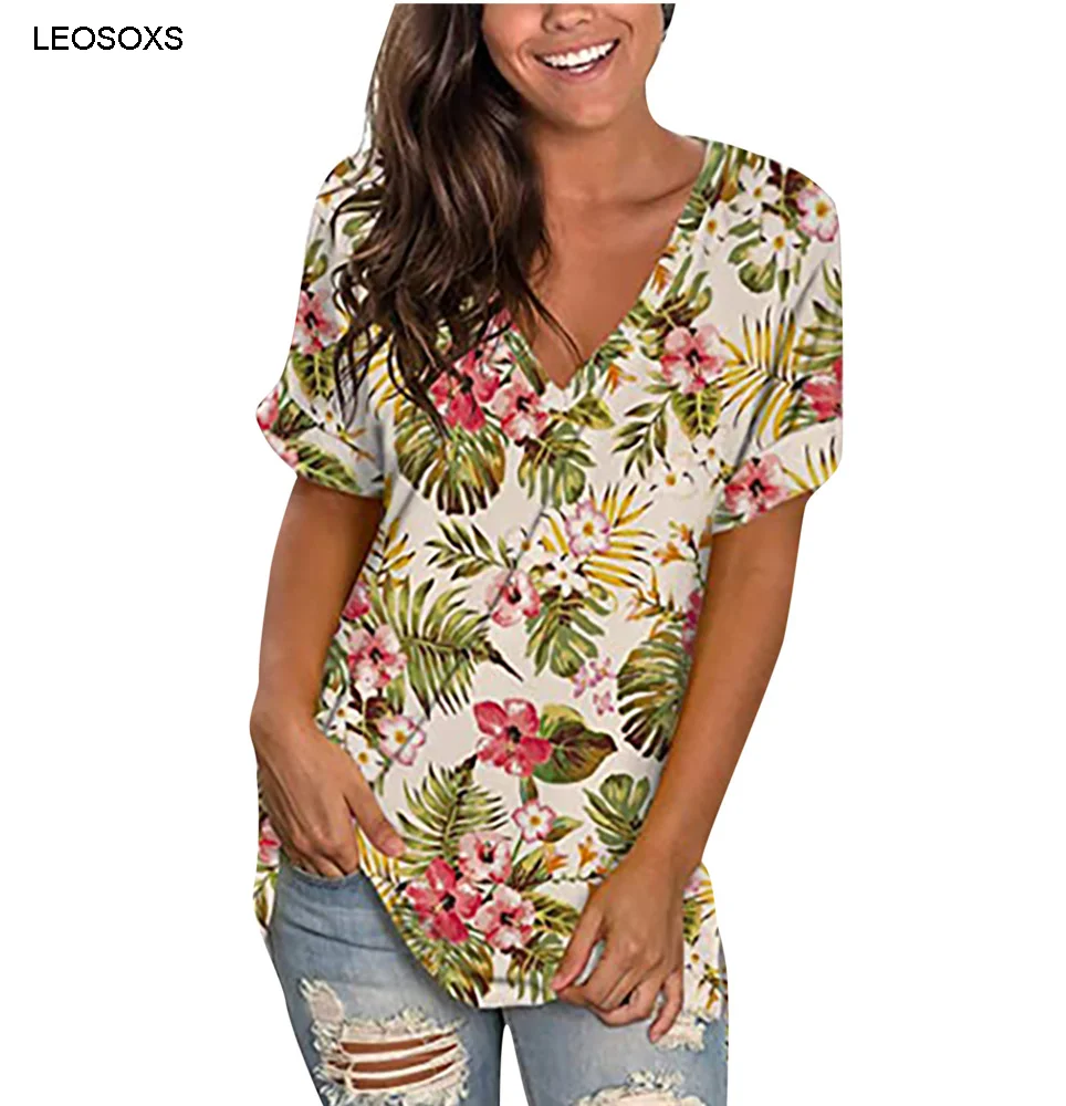 

Женские футболки с коротким рукавом 2021 лето новая популярная модель с v-образным вырезом, винтажный комплект с длинным рукавом, свободная ...