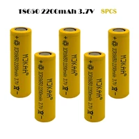 yellow 18650 8pcs rechargeable battery 2200mah 3 7v li ion battery for led flashlight torch 18650 battery