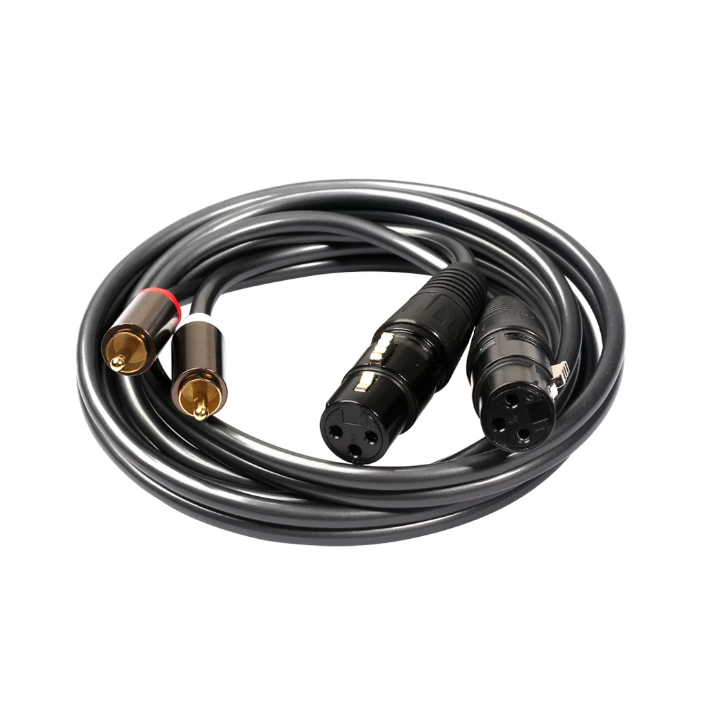 Двойной RCA коаксиальный аудио кабель до 2 XLR штекер адаптер Профессиональный