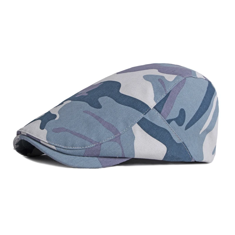 

2021 Unisex Spring Summer Camouflage Beret Caps Men Cotton Flat Newsboy For Men Women Outdoor Visor Casual Hat Wholesale