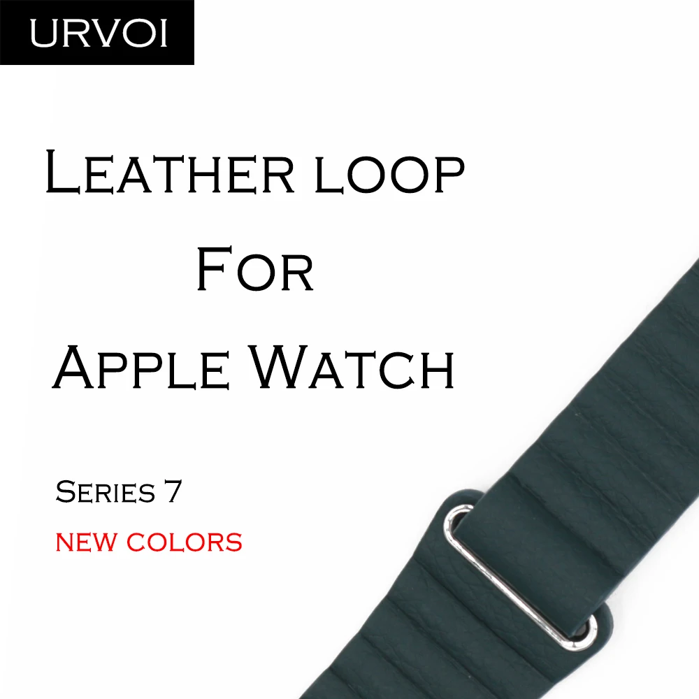 Кожаный ремешок URVOI для apple watch ultra series 8 7 6 SE 543 iwatch кожаный мягкий удобный