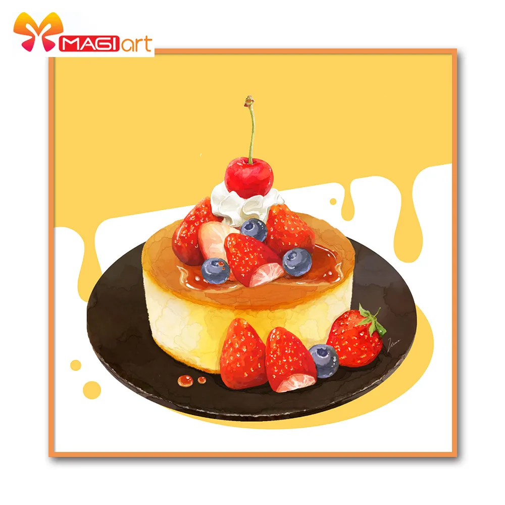 

Наборы для вышивки крестиком, наборы для вышивки 11CT водорастворимые рисунки на холсте 14CT клубничный торт-NCMC173