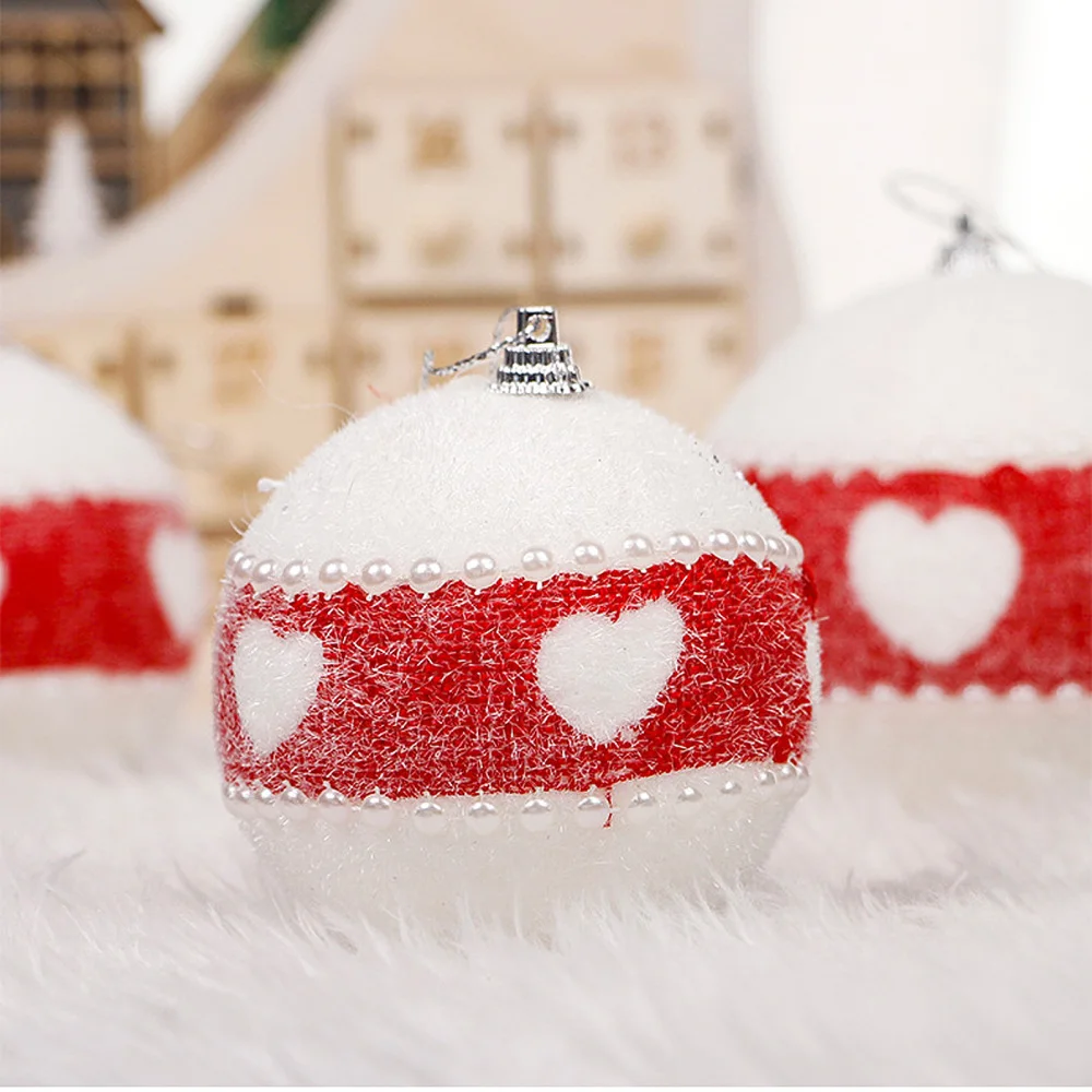 

Prop Gifts Supplies Christmas Ball Decorations Pendant Pendants Foam Plastic New Year Love Flocking 8CM/10CM Hanging Ornament