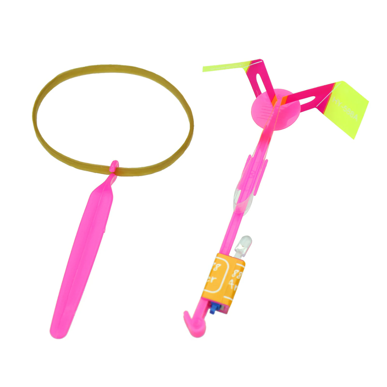 10pcs LED Light Rocket Helicopter Colorful Flying Toy Party Gift Elastic Slingshot Copter For Birthday Christmas Games | Спорт и