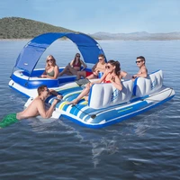 8 person huge inflatable hammock floatings row lounge folding swimming bed portable beach summer swimming pool float party beach