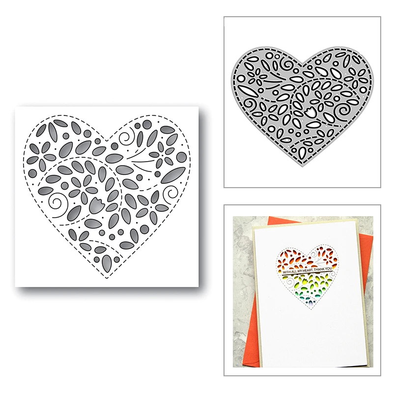 

Новые вышитые филигранные сердечки 2022 металлические Вырубные штампы для оформления искусственных карт тиснение ремесло без штампов