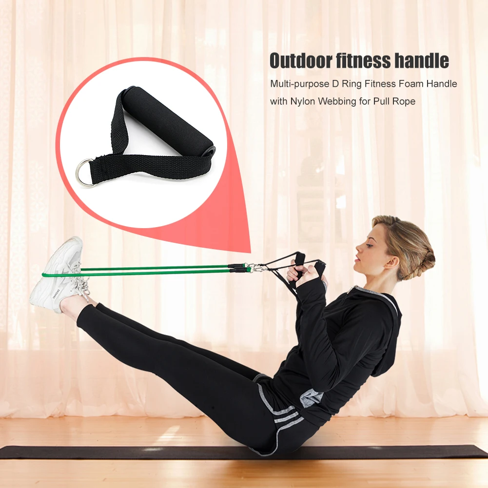 Foam Padded Fitness Handle with Nylon Webbing Effective Multi-purpose D Ring Working-out Accessories for Pull Rope |