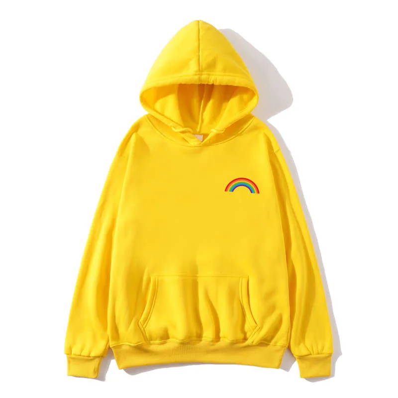 Модная флисовая толстовка с радужным принтом Женская Корейская Kawaii Усаги 90s