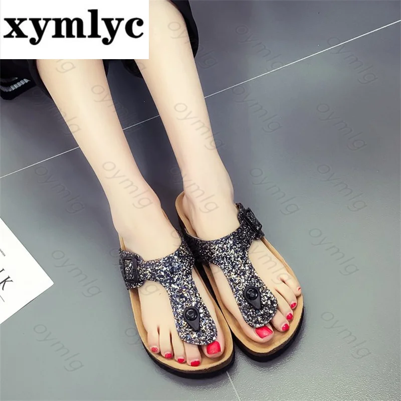 

Шлепанцы женские с металлической пряжкой, модные сандалии с зажимом, меховые тапочки, сланцы, большие размеры, лето 2021