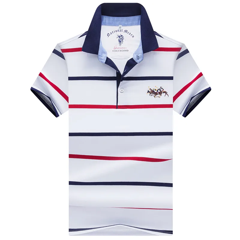 Мужская стильная футболка поло с длинным рукавом Классическая полосатая