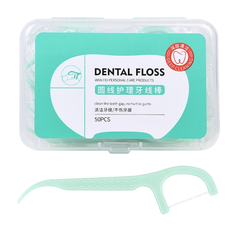 

50x Floss Picks, Shred Resistant Floss Sticks,Tooth Picks,Teeth Cleaning Picks