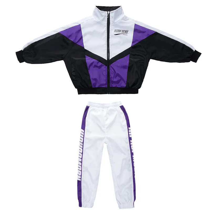 Одежда для мальчиков и девочек в стиле хип-хоп танцевальные костюмы детей куртка