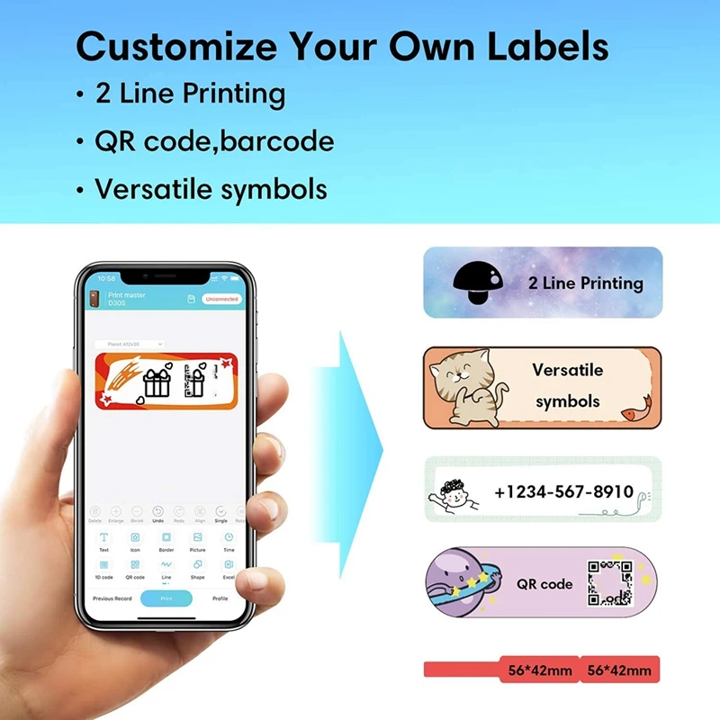 Беспроводная Bluetooth-машина для этикеток обновленная портативная версия с одним
