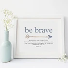 Простая Картина на холсте Be Brave, современные оригинальные элементы, натюрморт, постер, текст, Настенная картина, украшение для гостиной, детской комнаты