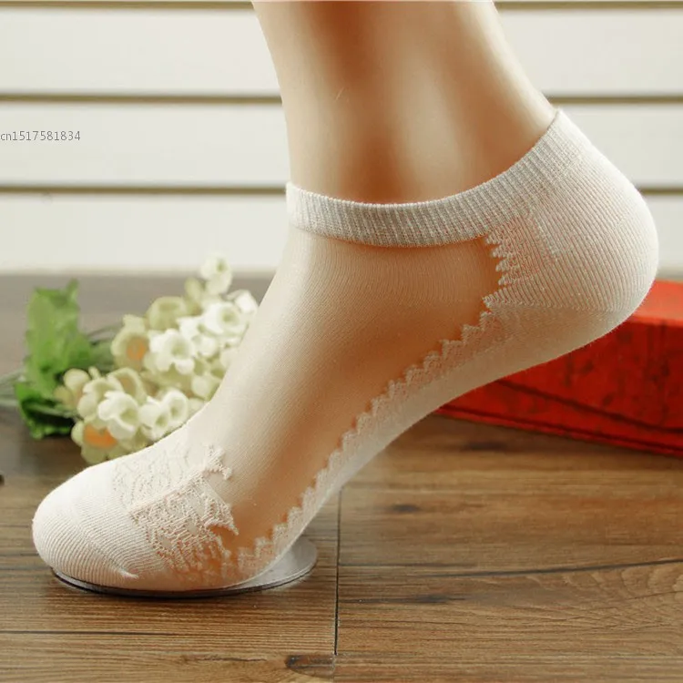 Модные женские сетчатые кружевные лоскутные носки по щиколотку с низким