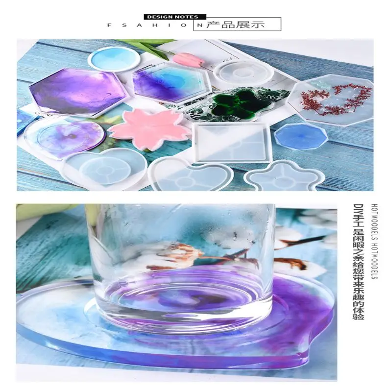 

DIY Epoxy Cup Pad Water Cup Mat Table Cup Creative Drink Coasters molds 203B