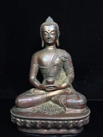 12chinese folk collection old bronze cinnabar lacquer shakyamuni buddha medicine buddha ornaments town house exorcism