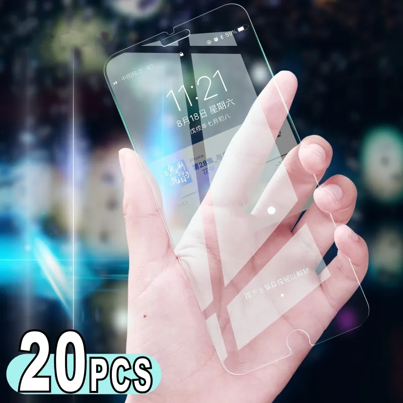 20 шт Взрывозащищенная защитная пленка из закаленного стекла для iPhone 12 11 Pro X XR XS Max 8